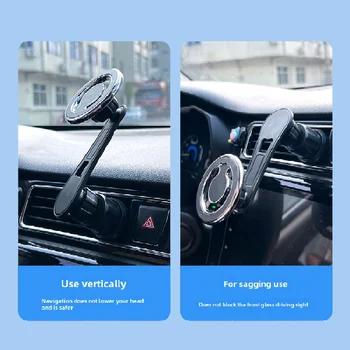 Magnetic Car Phone Holder Stand Magnet Cell Mobile Support Mount GPS Bracket In Car For Macsafe IPhone 15 14 13 Samsung Xiaomi 2