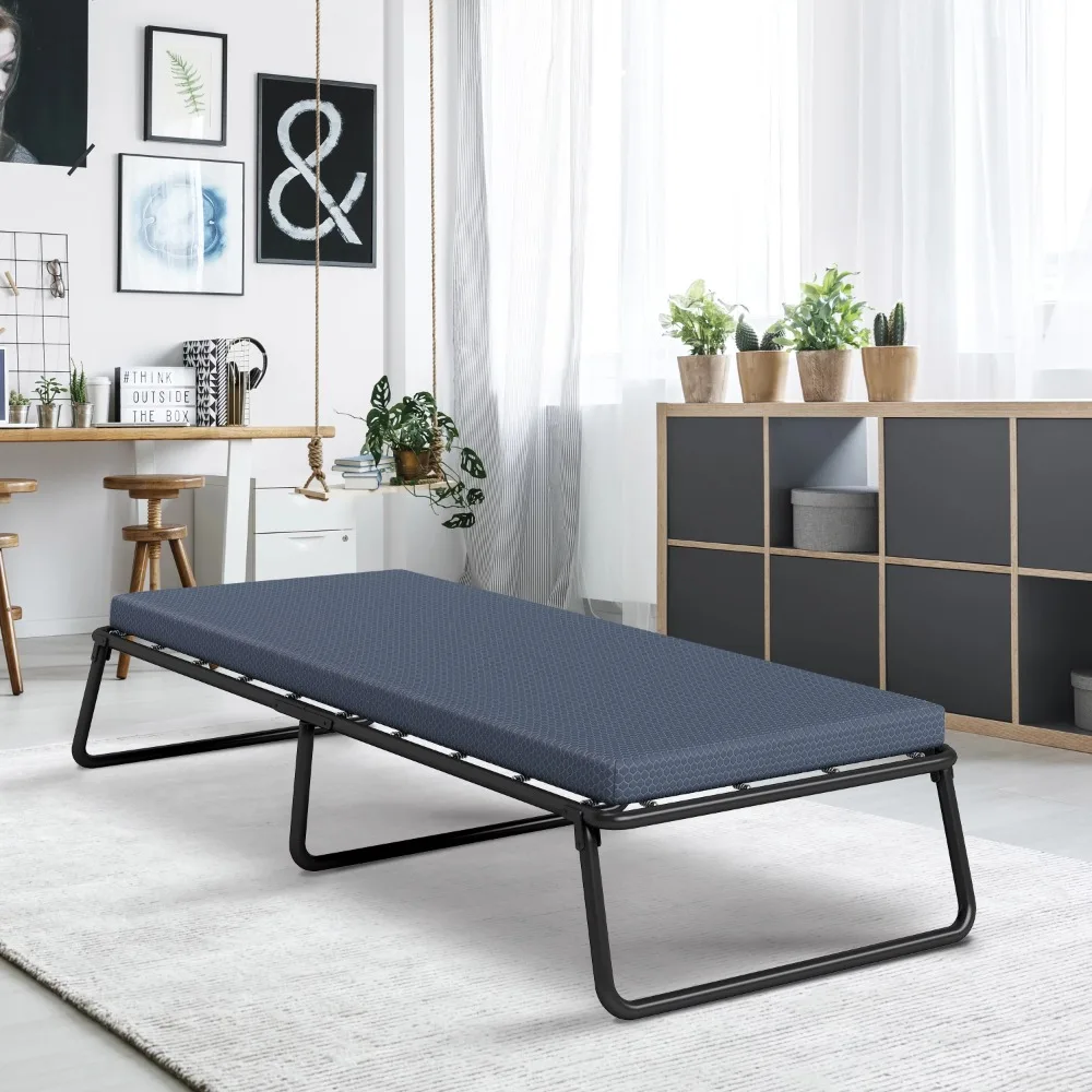 

Складная Гостевая кровать с 3-дюймовым покрытием Gellux®Охлаждающая подставка, уличная складная кровать для кемпинга, удобная складная кровать для обеда, двойная