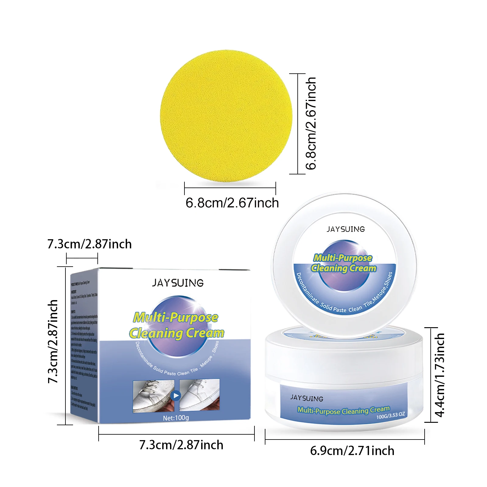 Shoe Cleaning Whitening Cream Quick Clean Stubborn Stains Removal