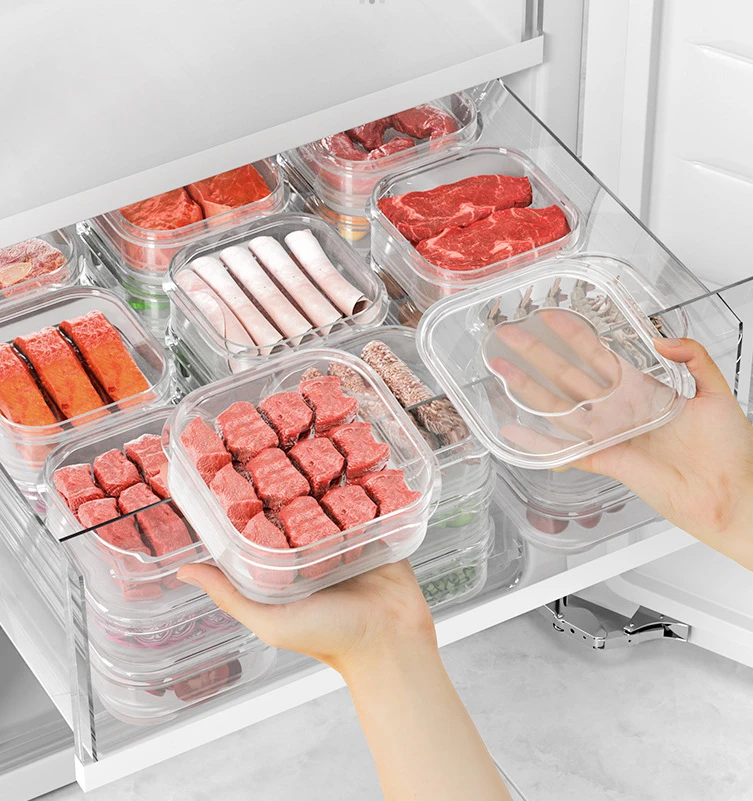 

Refrigerator Food Storage Box Microwave food storage box with Lid Transparent Sealed Box Kitchen Crisper Kitchen Storage Box