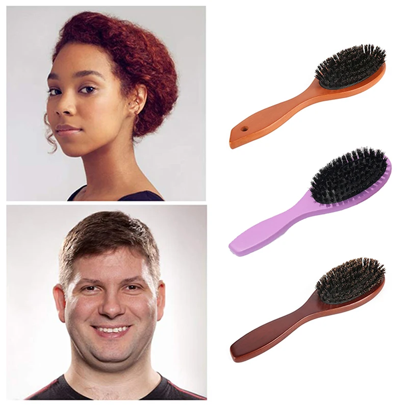 

Boar Bristle Beard Brush Airbag Comb Lotus Wood Handle Cleaning Brush Hairdressing Unisex Anti Static Hair Styling Tools Salon