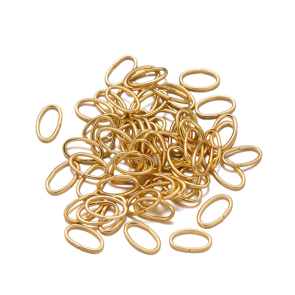 50 Stück Edelstahl ovale Bieger inge Split Ringe Anschlüsse DIY Ohrring Armband Halskette Halskette Schmuck machen Ergebnisse – Detail 2