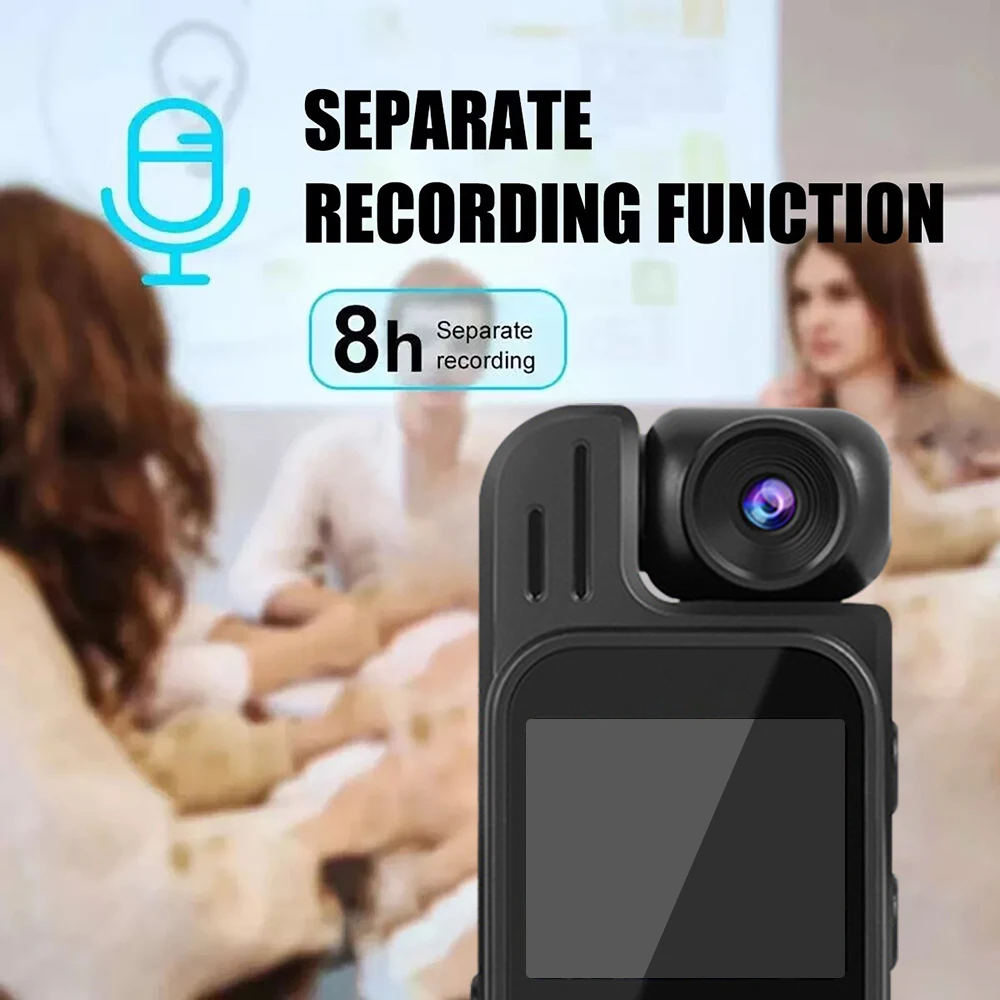 HD 1080P Mini fotocamera da 1.3 pollici Videoregistratore digitale Visione notturna a infrarossi Fotocamera per il corpo della polizia Videocamera sportiva ruotabile - immagine 6