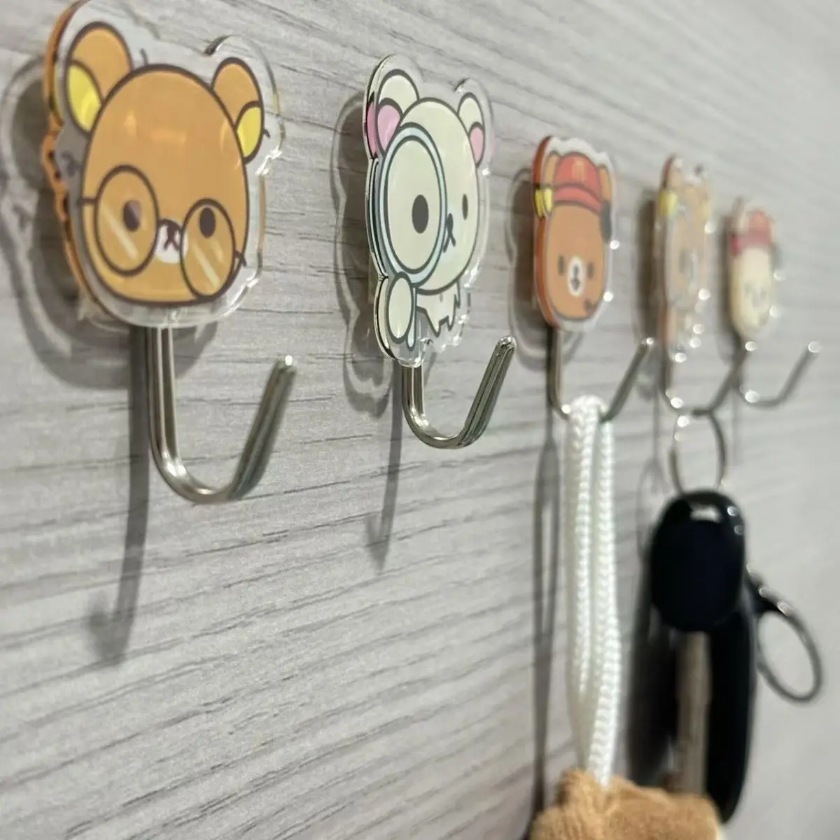Rilakkuma Waterproof Self-Adhesive Hooks for Kitchen & Bathroom Decor