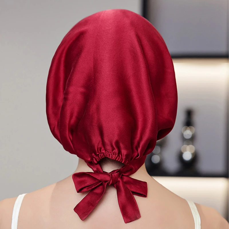 100% Silk Bonnet For Women  Mulberry Silk Turban For Hair Sleeping Night Cap Hair Loss Sleep Natual Pure Silk Hair Wrap Headwrap 2