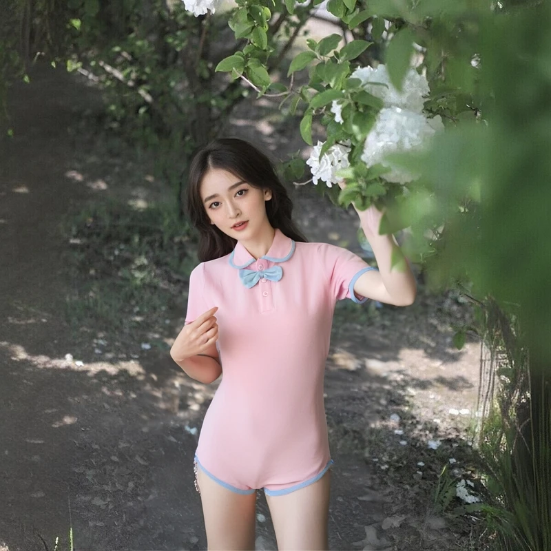 Adult Pink Bodysuit Bow Onesie Baby Romper Abdl Clothes