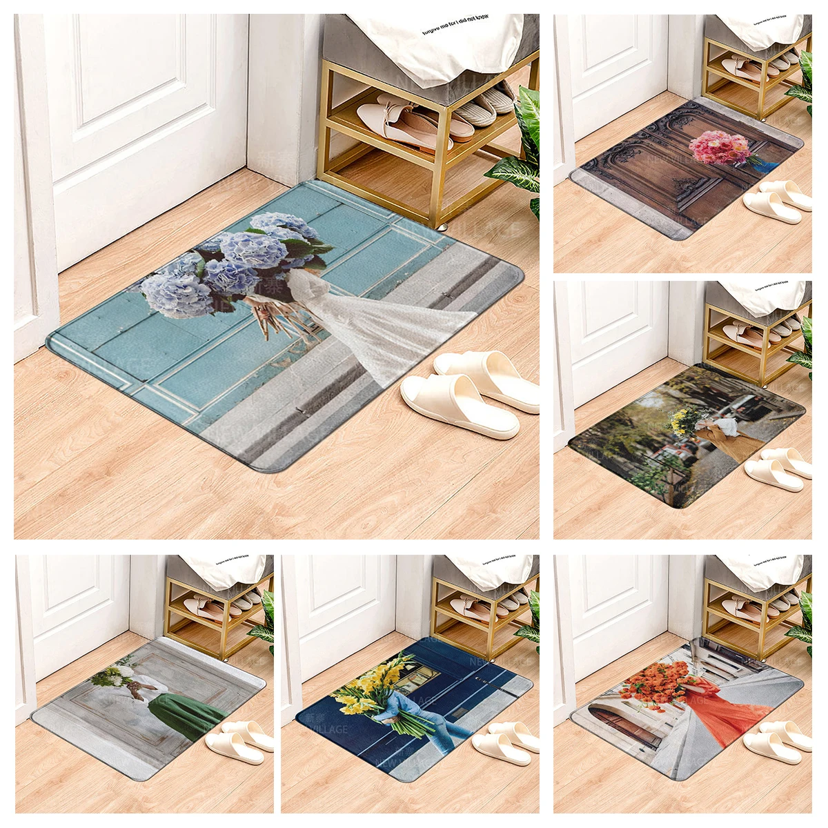 

Домашний Коврик для прихожей домашний Придверный коврик, коврик для ванной, коврик для ног, нескользящий коврик для ванной, кухонный коврик с поглощением воды