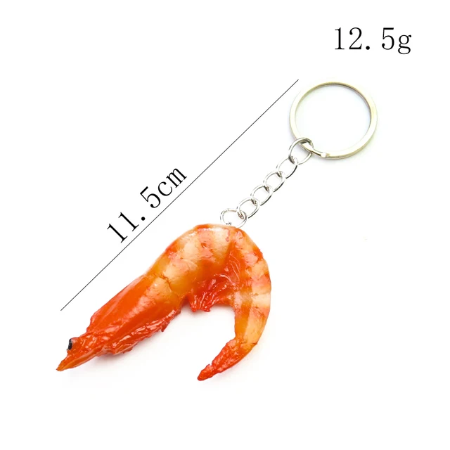 Funny Simulation PVC Shrimp Keychain Prawm Keyring