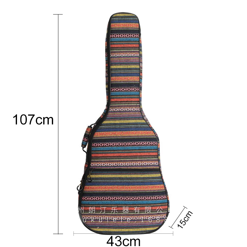 40/41 Inch Guitar Case Bohemian Style Knitted Guitar Bag Nylon Storage Double Straps 10mm Thicken Padded Cotton Backpack