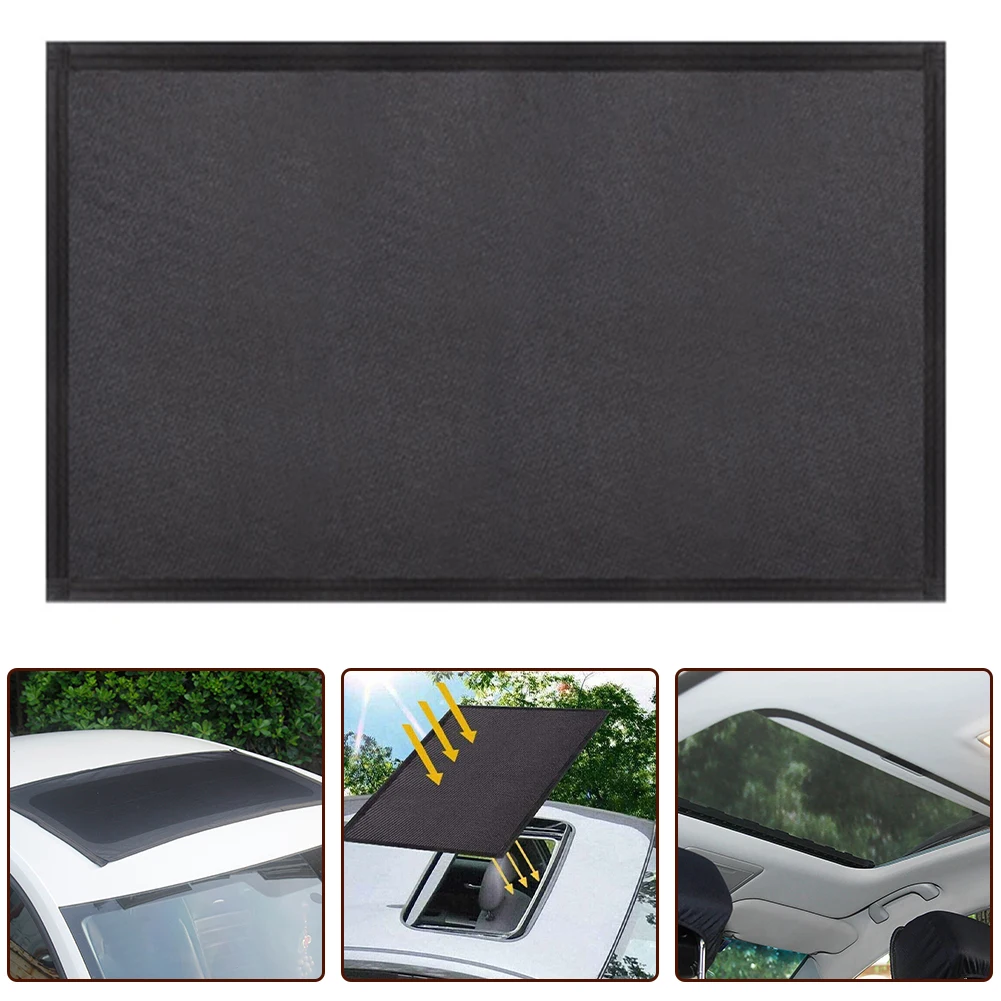 

1x Car Black Magnetic Car Sunroof Visor Sun Shade Cover Cap Breathable Moonroof Mesh Visor Protector 95x55cm Interior Sun Visors