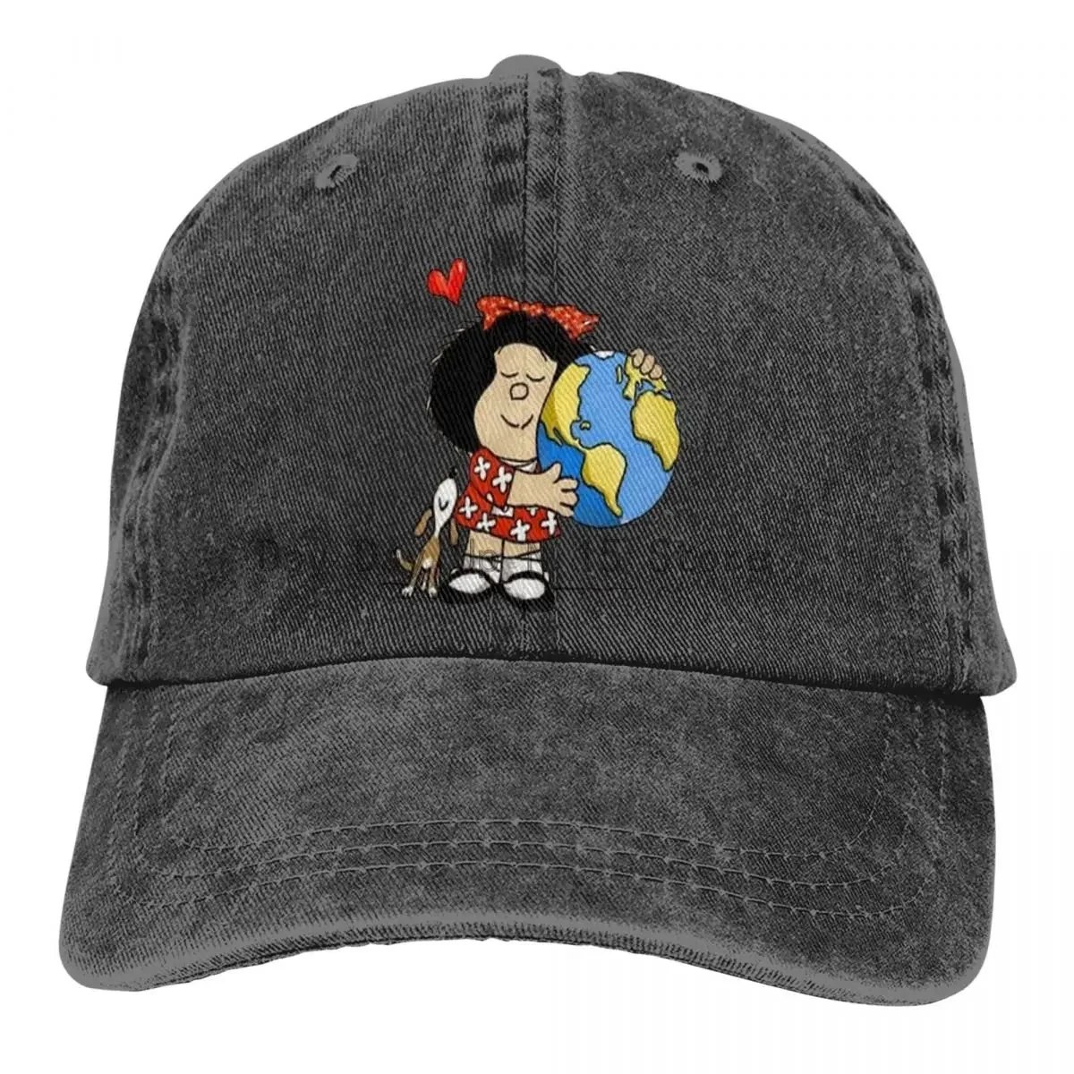 Berretto Estivo Visiera Parasole The Globe And Puppy Hip Hop Caps Mafalda Quino Funny Manga Cappello Da Cowboy Cappelli Con Visiera