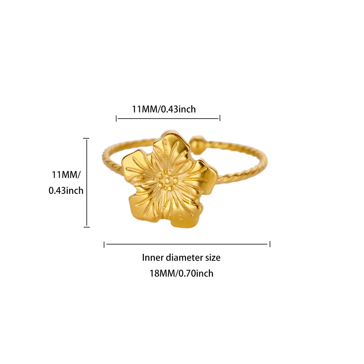 Fashion Stainless Steel Rings For Women Adjustable Jewelry