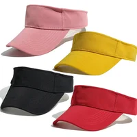 Summer Men Women Adjustable Visor Red Black Pink UV Protection Top Empty Solid Sports Tennis Golf Running Sunscreen Cap 2