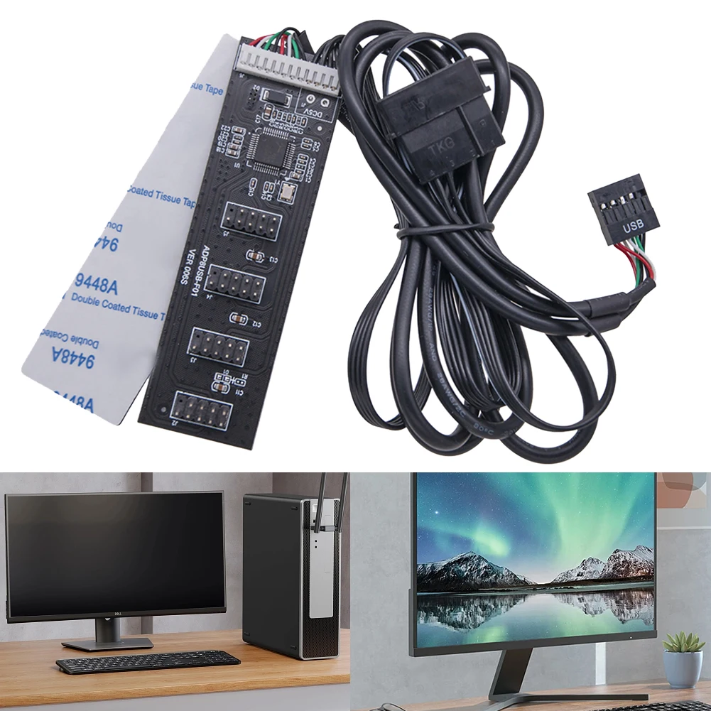 USB 2.0 허브 커넥터 어댑터 변환기, USB 2.0 9 핀 헤더, USB 1-4 수 9 핀 내부 20cm 케이블 메인보드, MB USB 어댑터