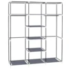 69" Portable Clothes Closet Non-Woven Fabric Wardrobe Double Rod Storage Organizer Gray 1