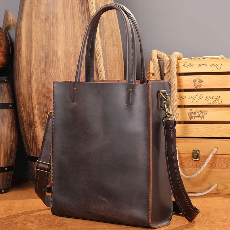 

Crazy horse leather crossbody bag for men shoulder bags leather tote bag retro shoulder men bag handbag for man genuine leather