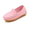 Fashion Flats For Children Casual Comfortable PU Leather Slip On Shoes Boys Girls Kids Candy 10 Colors Moccasin Loafers All Size 5