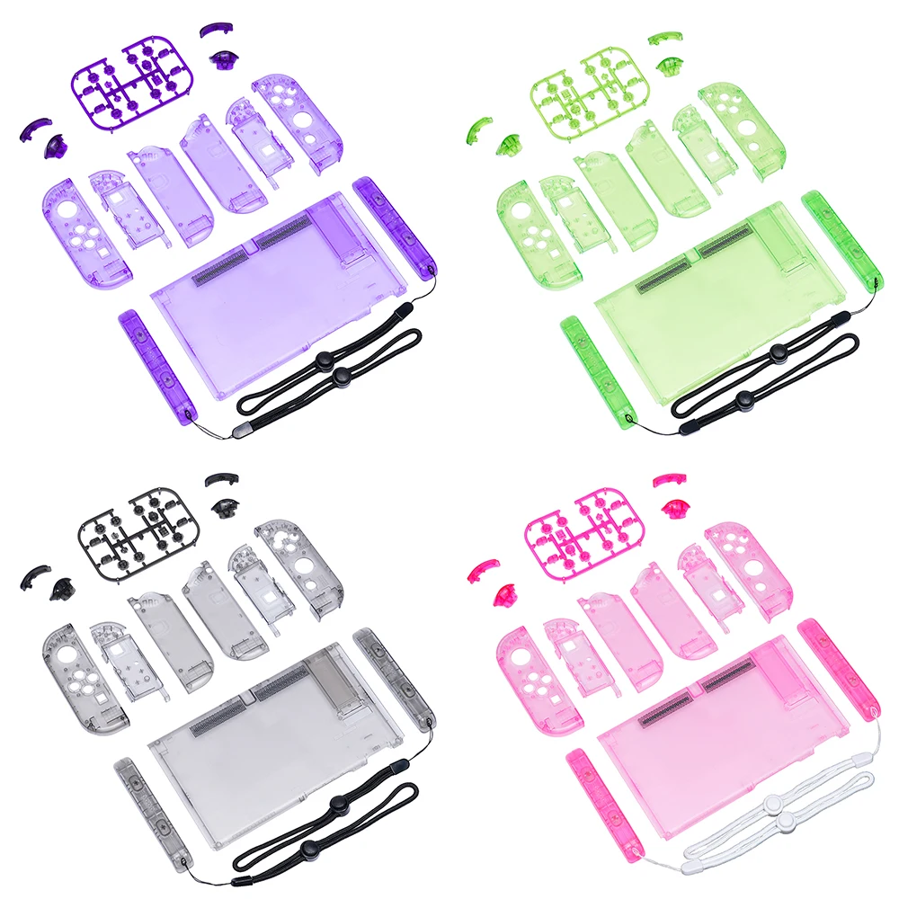 مجموعة حافظة سكنية بديلة شفافة من Joy-Con لمفتاح نينتند ، وحدة تحكم في ألعاب التبديل NS ، ملحقات قشرة ذاتية الصنع