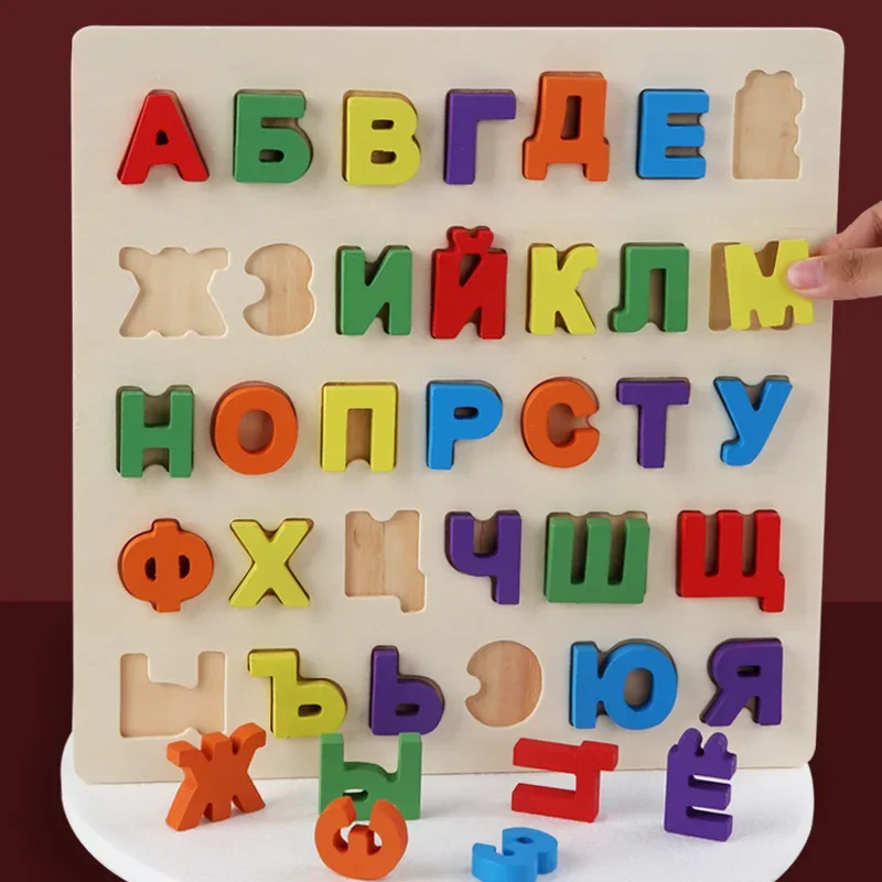 Colorful Baby Russian Alphabet Hand Scratch Toys for Early Education Number Learning Montessori Inspired Vietnamese Wooden Toys educational learning toy alphabet educational toys