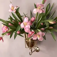 Wall Decor Vase Detachable Stainless Steel Wall Mount Vase With Hook Minimalist Elegant Wall Hanging Flower Plant Holder 1