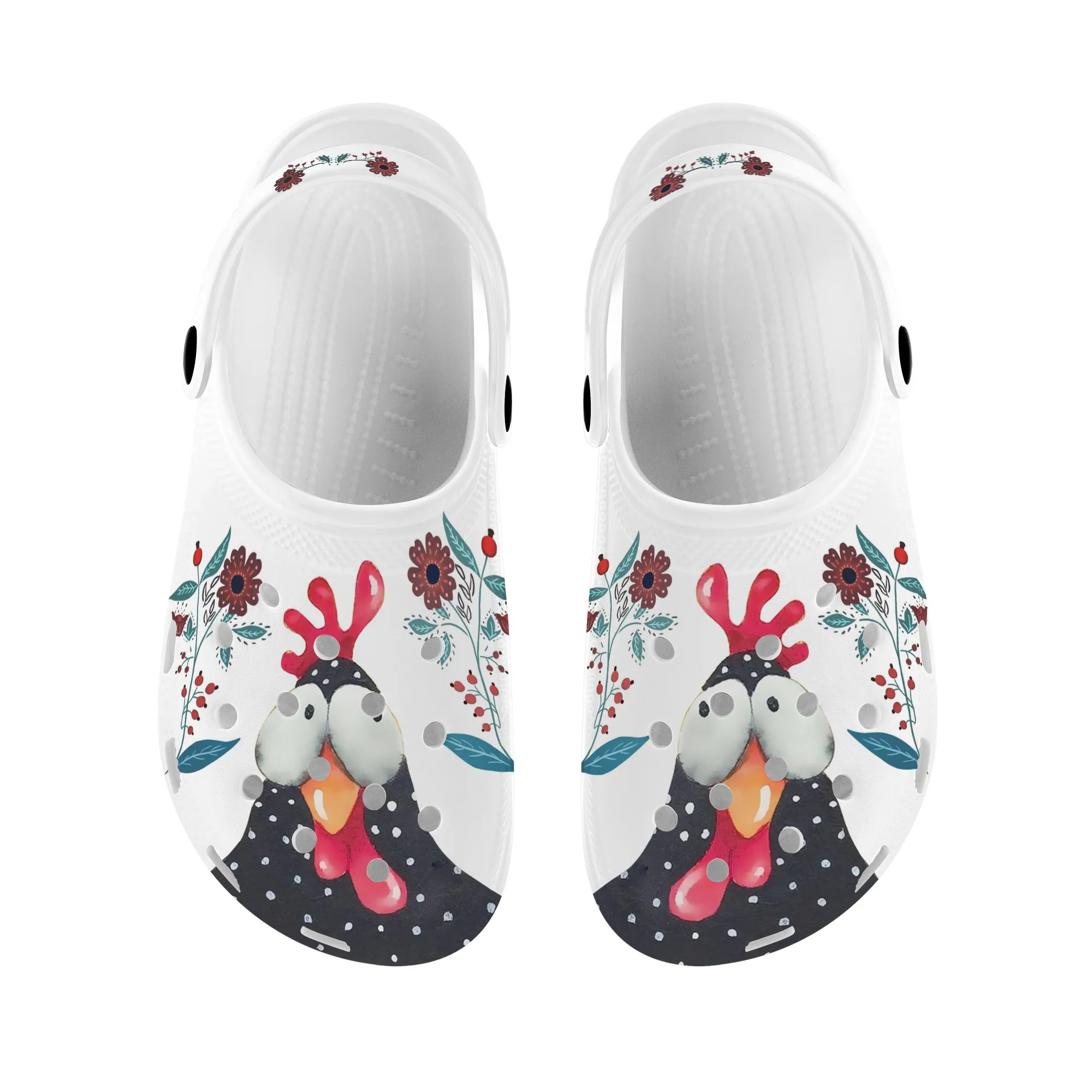 New Hole Slippers Women's Summer Rooster Design Light Slides Fashion All-match Beach Girls Sandals Clog Garden Shoes Female