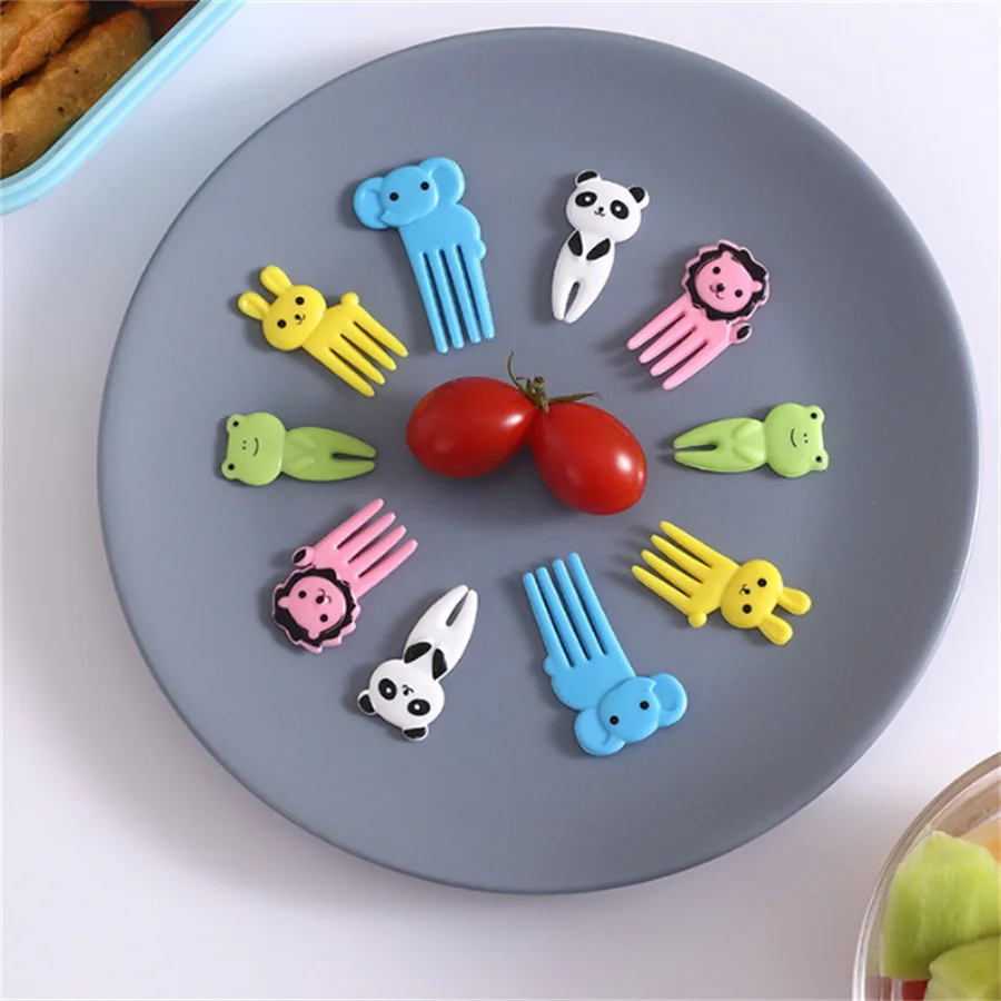 Description Picture 5 of item10pcs Animal Cute Fruit Fork Mini Cartoon Kids Snack Cake Dessert Food Pick Toothpick Bento Lunches Party Decor Random Color