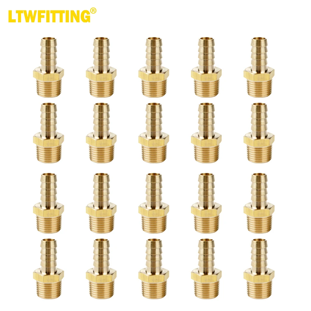 

Латунный штуцер LTWFITTING, штуцер, штуцер для шланга 1/2 дюйма x штуцер 1/2 дюйма NPT для топлива, газа, воды (комплект из 20 штук)