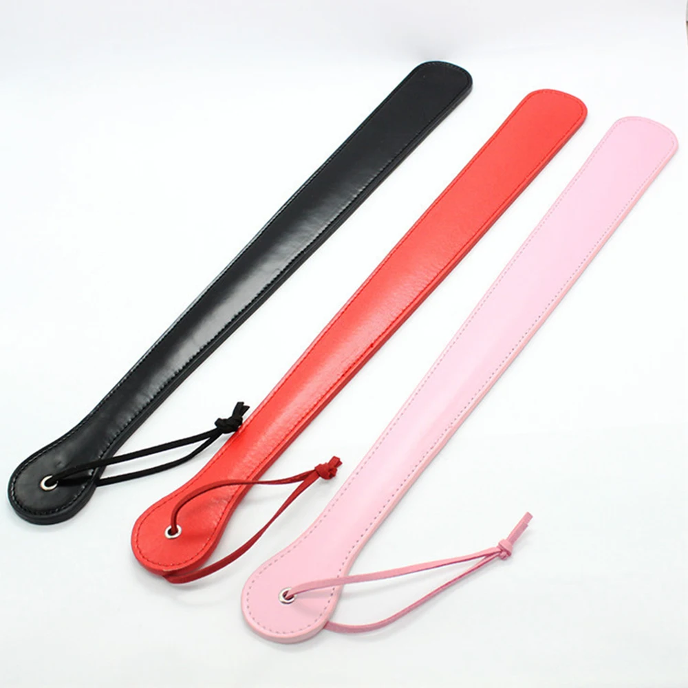 Equestrian Whip Riding Accessories 48CM PU Leather Paddle Riding Crop Flogger Horsewhips Bat Spikes Leather Spanking Paddle Slapper Whip for Horse Training