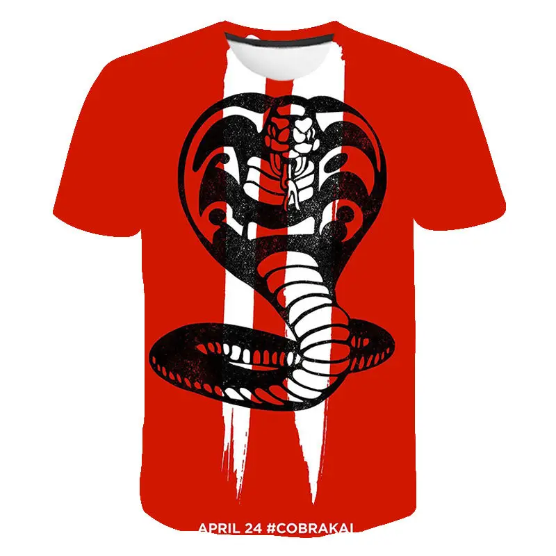 

Cobra Kai's Printing T Shirt For Men Fashion Trend Harajuku Short Sleeve Tees Boys and Girls Loose O-neck Tops Children Clothing