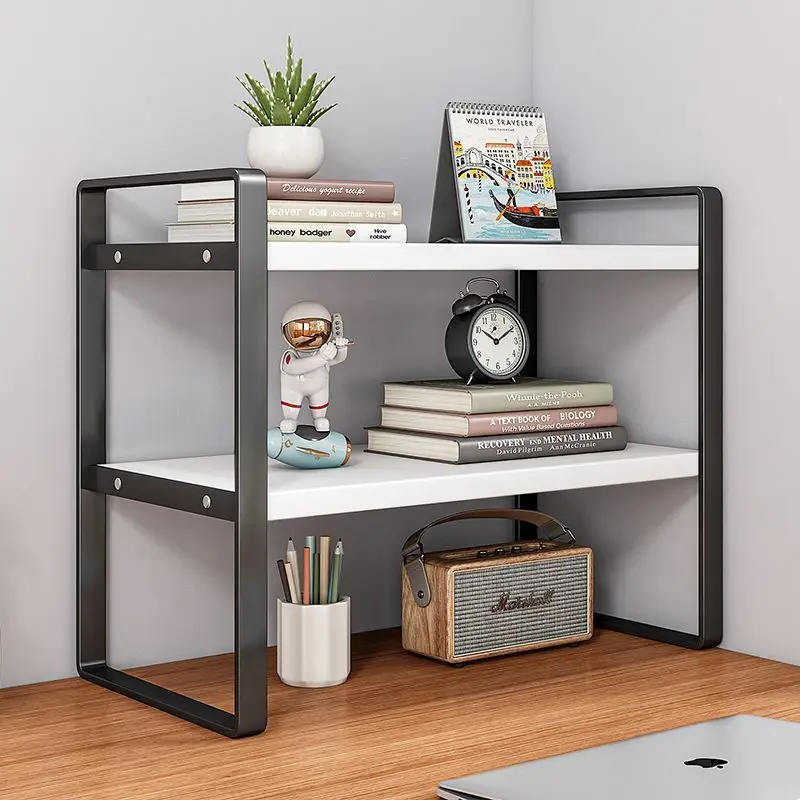 Compact Desktop Organizer Rack for Office and Dorm Desks - Ideal Small Bookshelf Solution