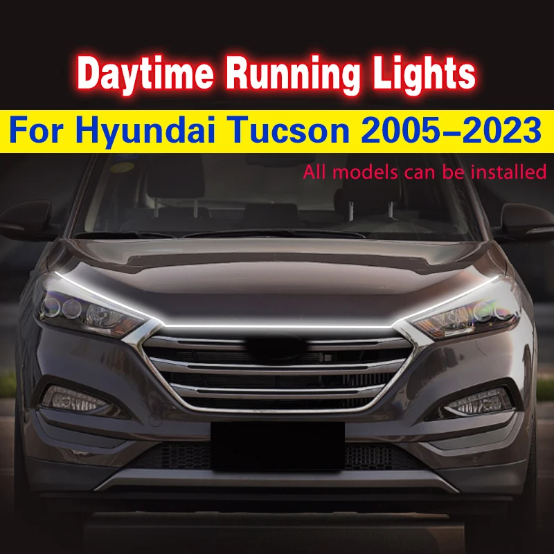 

1Pcs For Hyundai Tucson 2005-2023 LED Daytime Running Lights Daylight DRL foglights Fog lamp Light Strip Decorative Ambient Lamp