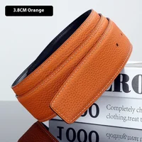 Luxury Belt Ultra-Thin Pointed Belt Headless Men And Women First Layer Cowhide H Buckle Replacement Belt Buckleless 3.2/3.8cm - Image 4