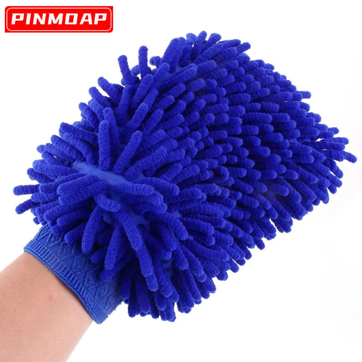 Household Car Windshield And Window Glass Cleaning Ultra-Fine Fiber Gloves Blue Chenille Car Wash Gloves Cleaning Supplies