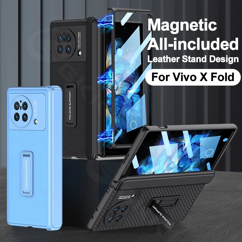 

GKK оригинальные магнитные петли, кожаные фонарики для Vivo X, складывающиеся, все в комплекте, Защитное стекло для экрана, Чехол-держатель для Vivo X Fold