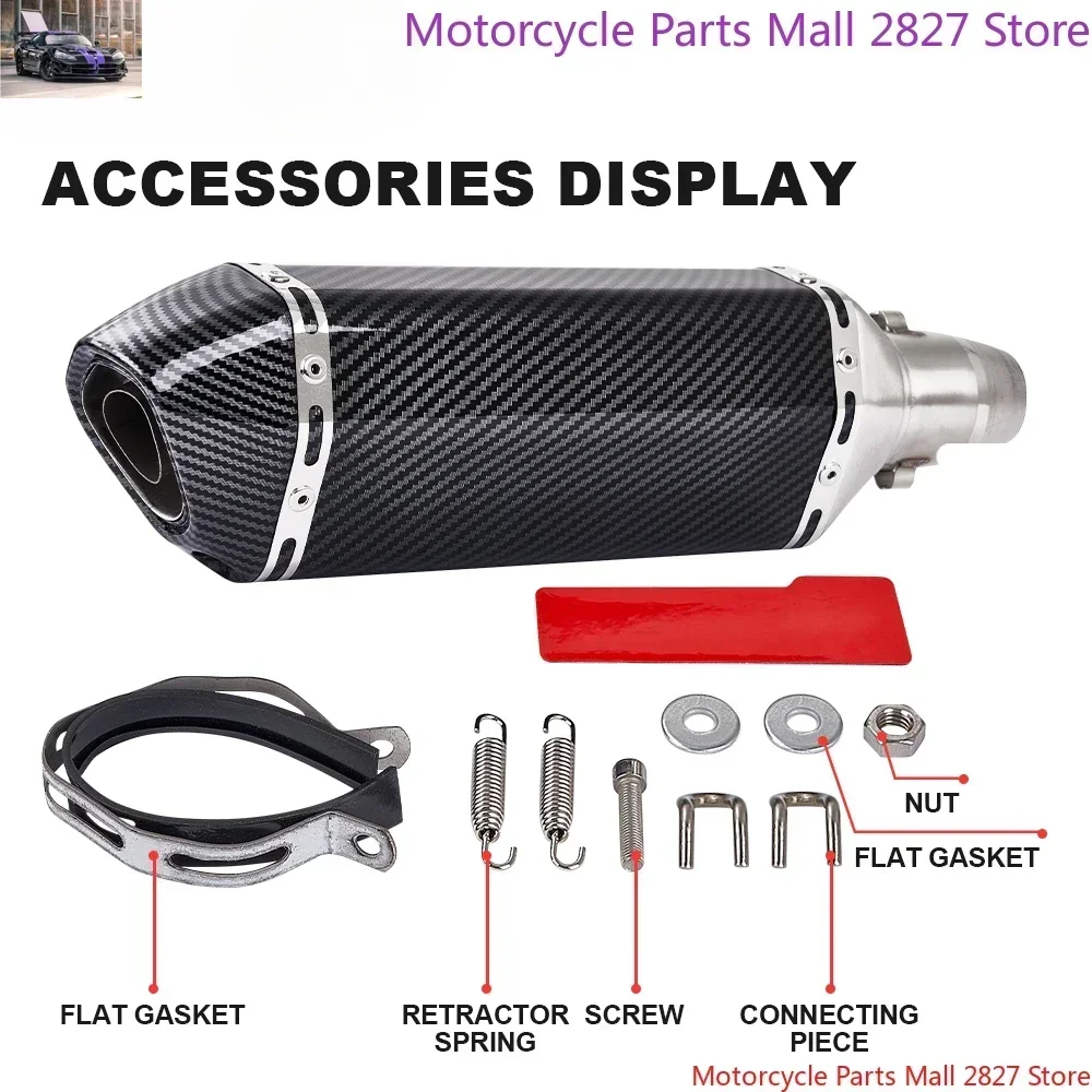 51mm Motorcycle Exhaust Muffler Pipe 250cc 350cc 600cc Escape Motorcycle Tube With DB Killer For NMAX TMAX530 MSX125 GSR600 GY6