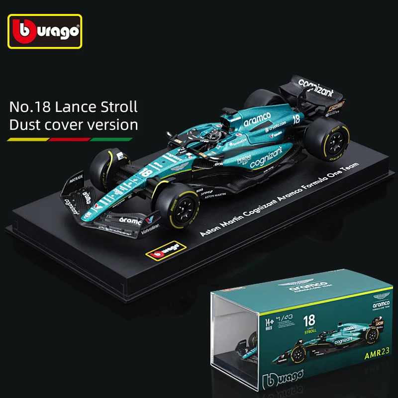 Bburago 1:43 2023 Aston Martin AMR23 F1 Formula Alloy Car Die Cast Vehicles Collectible Model Racing Toy 4
