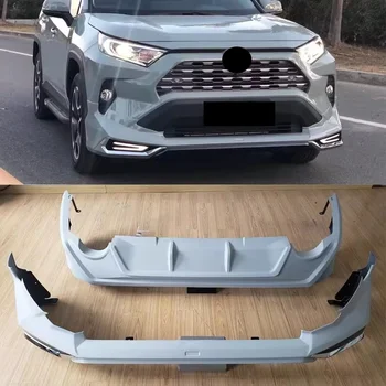 Toyota RAV4 2020 Body Kit – Front Lip with Daytime Running Lights & Rear Lip, Unpainted Spoiler Accessories
