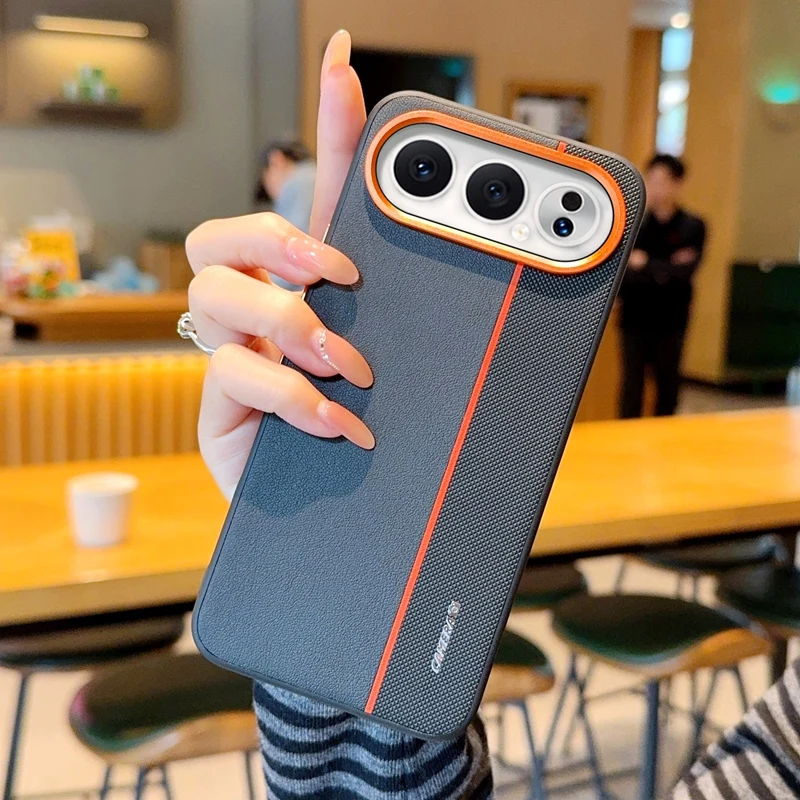 Luxury PU Leather Colored Splicing Ultra-Thin Protective Phone Case