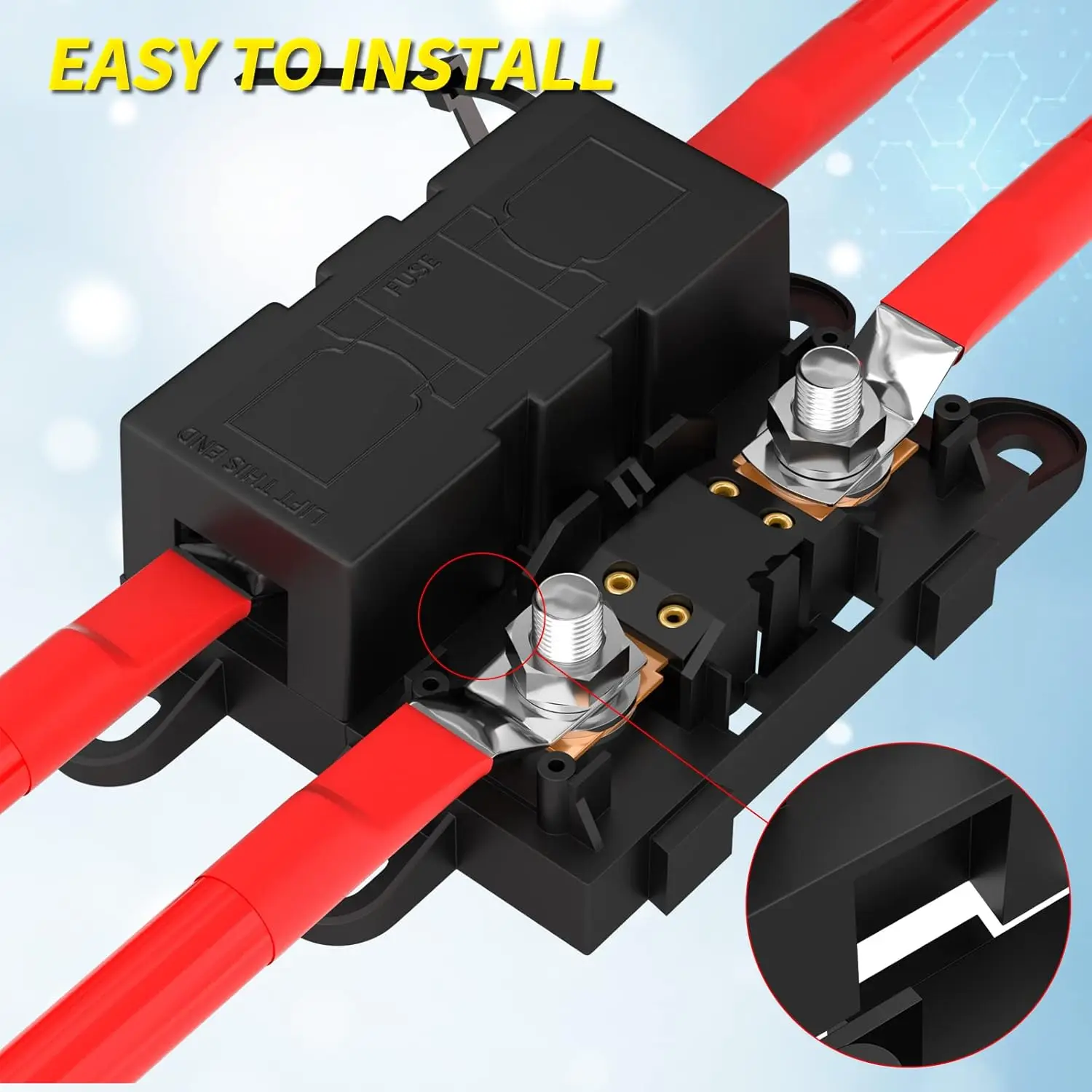 Fuse holder 2PCS MEGA Auto Fuse Holder ANM Bolt-on Blade Fuse Flat Type ANL 30A-300A