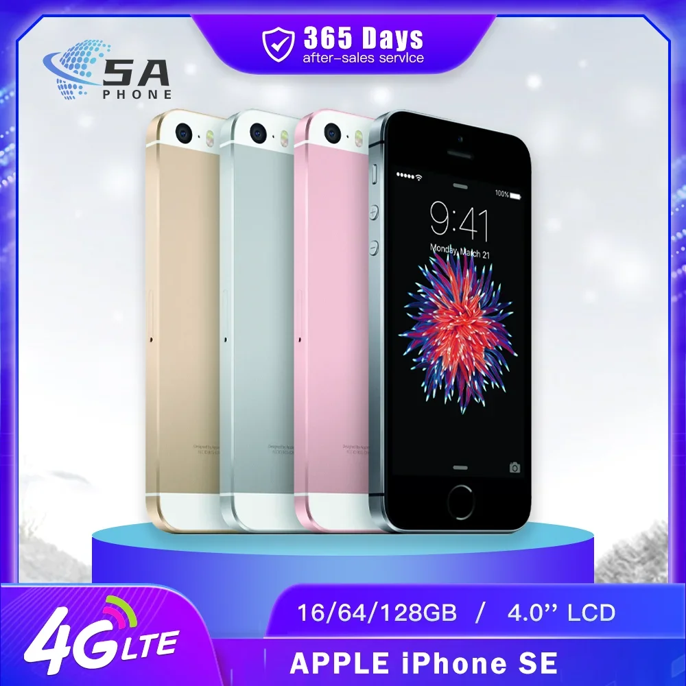Original Apple iPhone SE 4G Mobile Phone A1662 A1723 4.0'' 2GB RAM 16/64GB/128GB ROM 12MP+1.2MP Touch ID A9 Dual-Core SmartPhone