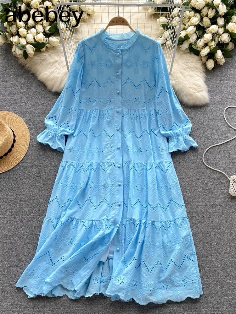 white christmas dresses Women Boho Printed Long Shirts Dress Summer Turn-down Collar Long Slee –  Mega Mart Center main image 0