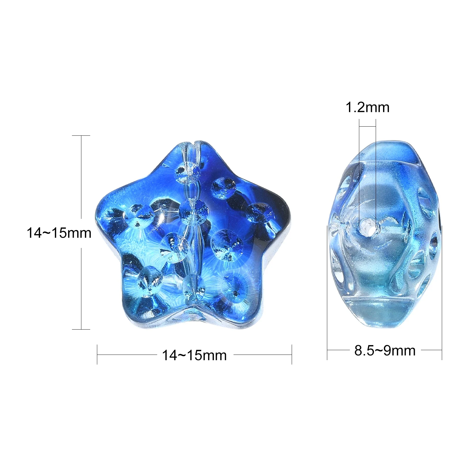 PandaHall 100Pcs Random Color 14mm Meteorite Star Beads Colorful Star Spacer Loose Beads for DIY Bracelet Necklace Jewelry Makin