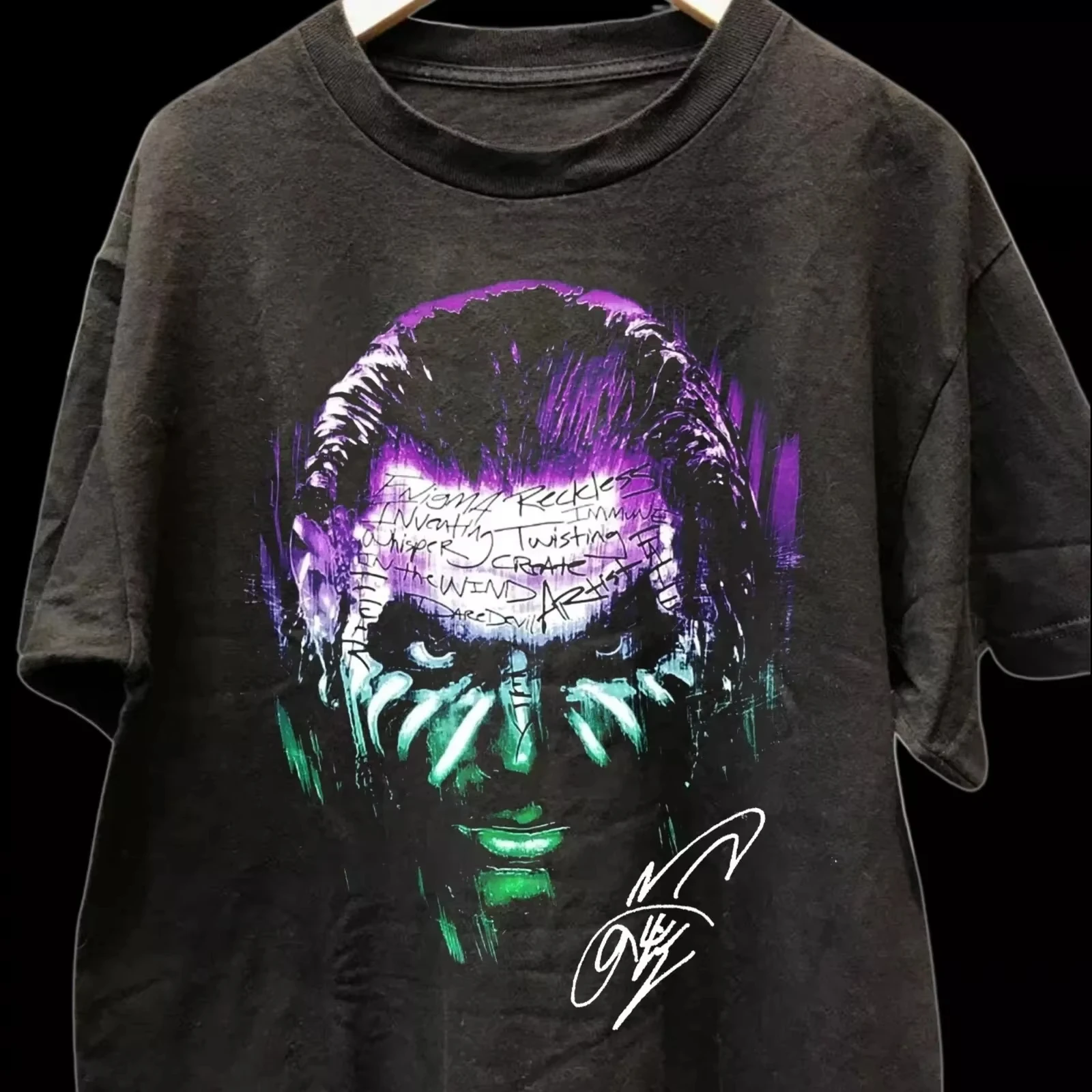 Seltenes Jeff Hardy Signature Baumwoll-T-Shirt, Fan-Geschenk, Herren- und Damen-T-Shirt, bedrucktes klassisches T-Shirt, lässiges Street-Fan-T-Shirt