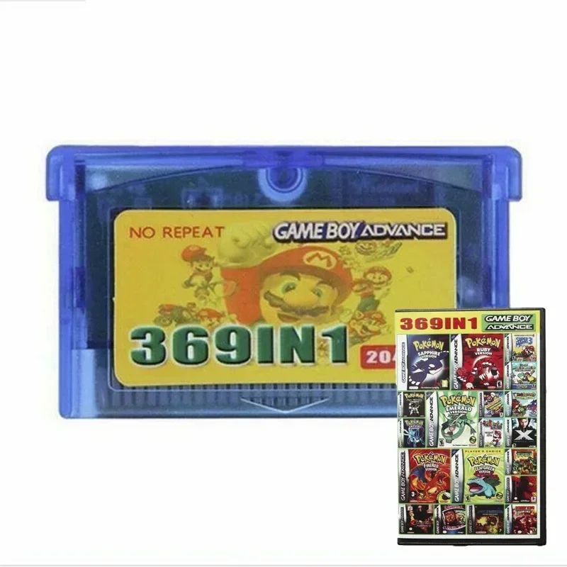 

For GBA SP Game Deck Cards, 369in1 Game Boys Advance Games Pokemon Classical GBC Sereis NS Cards