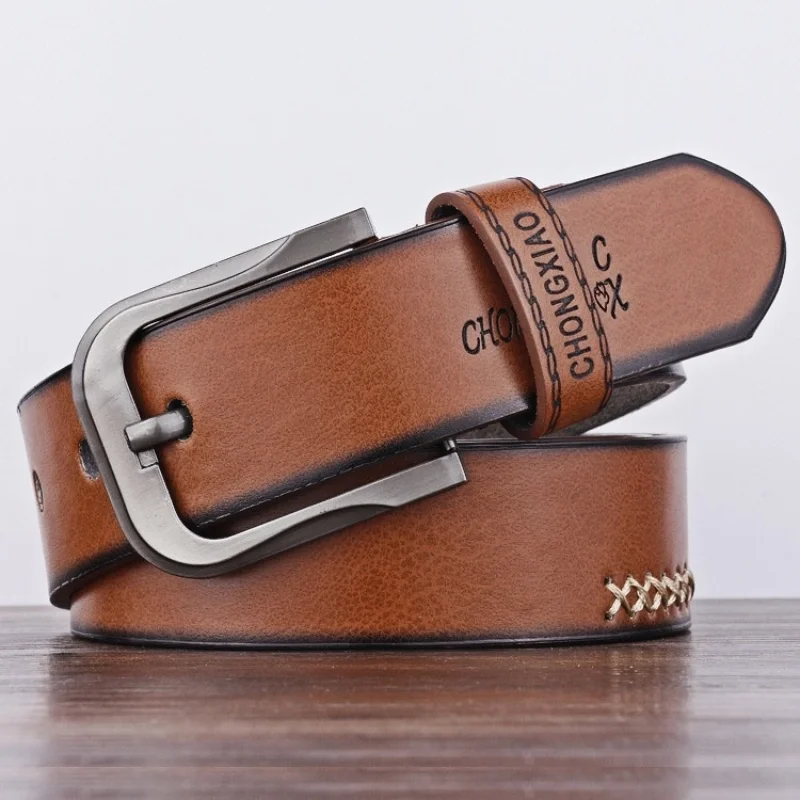 Retro Leather High Quality Buckle Jeans Pin Buckle Man Belts Business Cowboy Casual Male Fashion Designer Belt for Men black men timberland belt