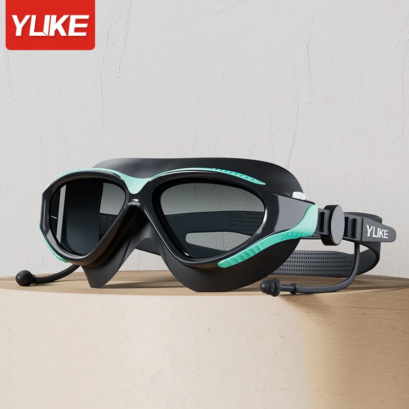 Big Frame Professional HD Anti-fog Silicone Swimming Goggles Adults With Earplugs Swim Glasses Men Women Goggles 3