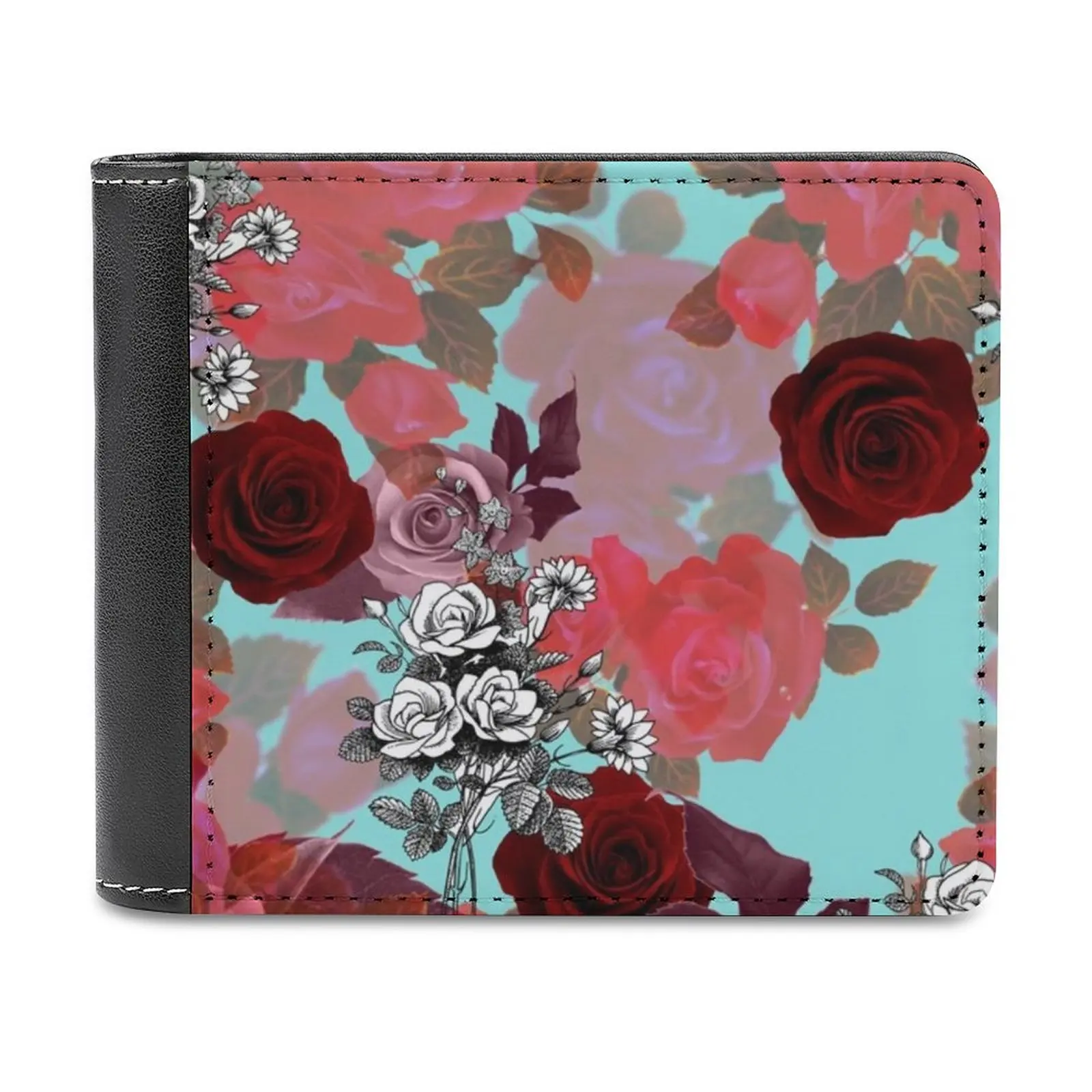 

Розенная Роза # Подарочный мужской бумажник кошельки Новый дизайн долларовая цена топ мужской кожаный бумажник розы цветок флора природа