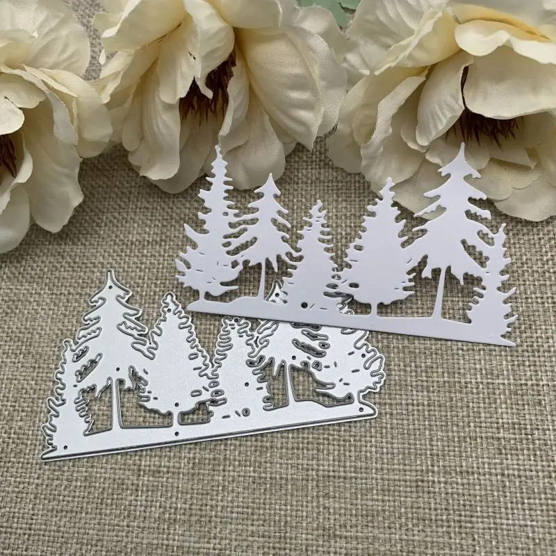 

A row of needle woods Metal Cutting Dies Stencils Die Cut for DIY Scrapbooking Album Paper Card Embossing