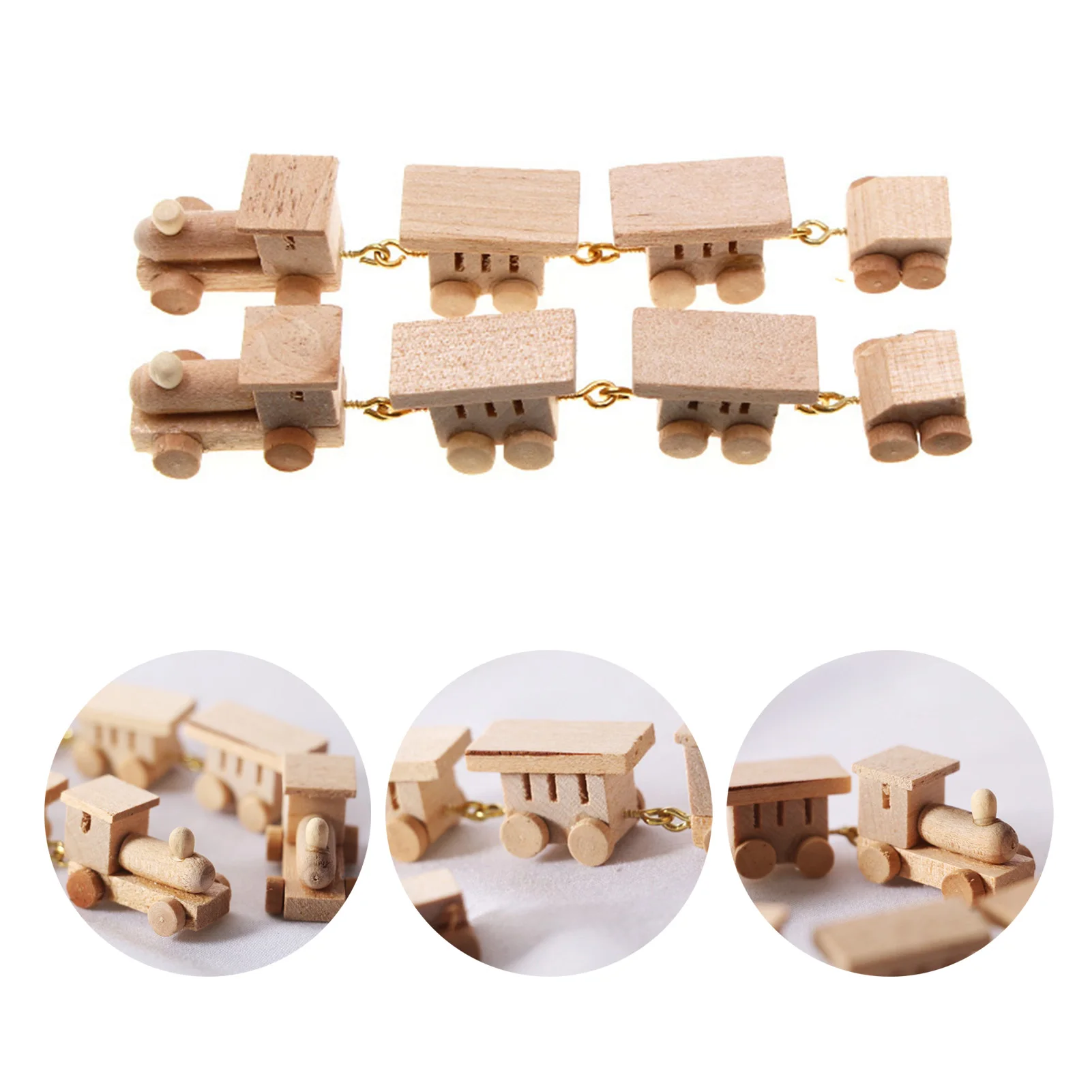 1Pc Mini Wooden Train Simulation Model Toys 1/12 Dollhouse Miniature Accessories For Doll House Decoration Educational Toys