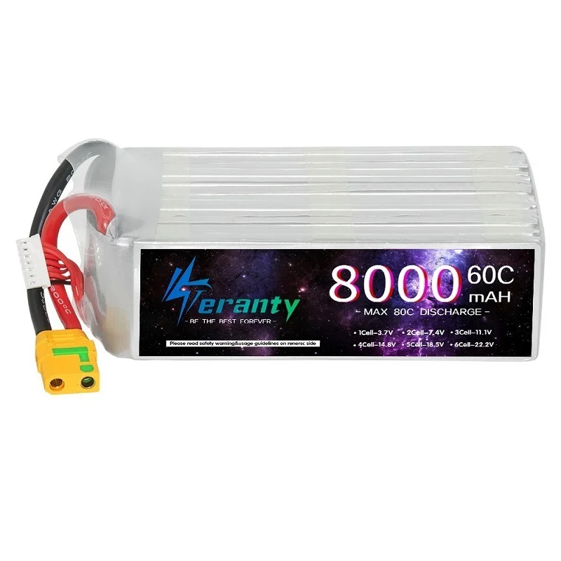 Batterie LiPo 6S 22,2V 5000mAh 50C RC avec connecteur XT60/XT90/EC5/EC8/T